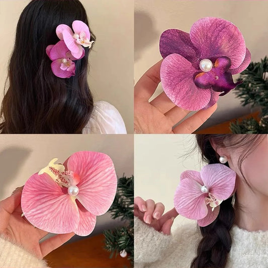 Butterfly Spring Orchid Hair Clip